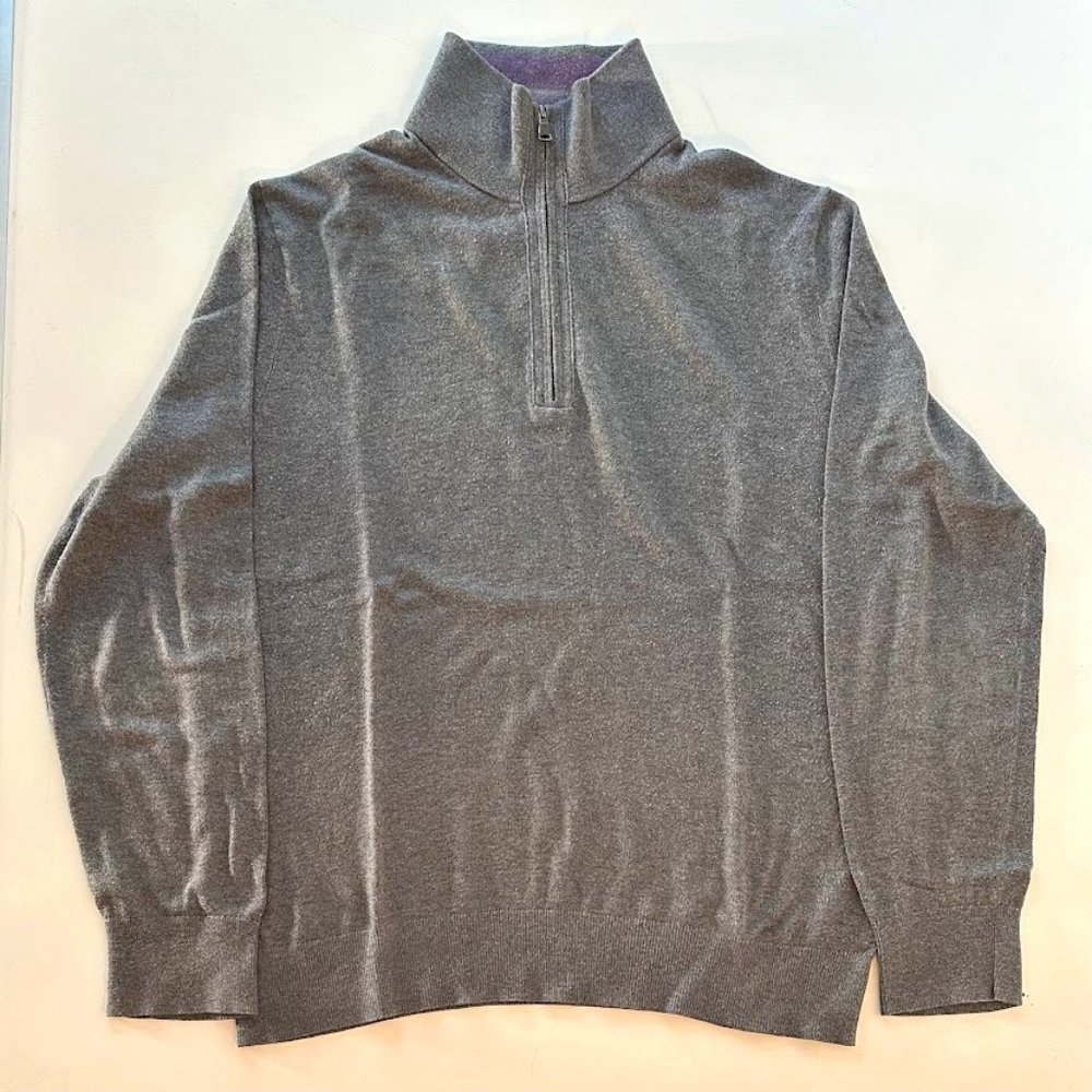 Banana Republic Quarter-Zip Sweater - Large - Grey